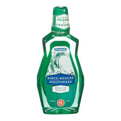PERSONNELLE Rince-bouche antibactérien régulier à saveur de menthe 1 L
