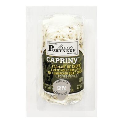 ALEXIS DE PORTNEUF Fromage de chèvre non affiné à pâte molle au poivre, Capriny 100 g