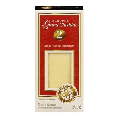 AGROPUR SIGNATURE Fromage cheddar vieilli 2 ans, Grand Cheddar 200 g