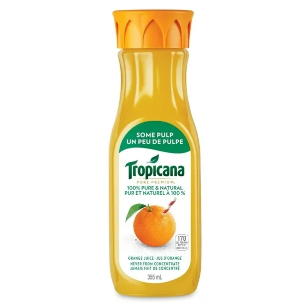 JUS ORANGE TROPICANA AVEC PULPE 325ML