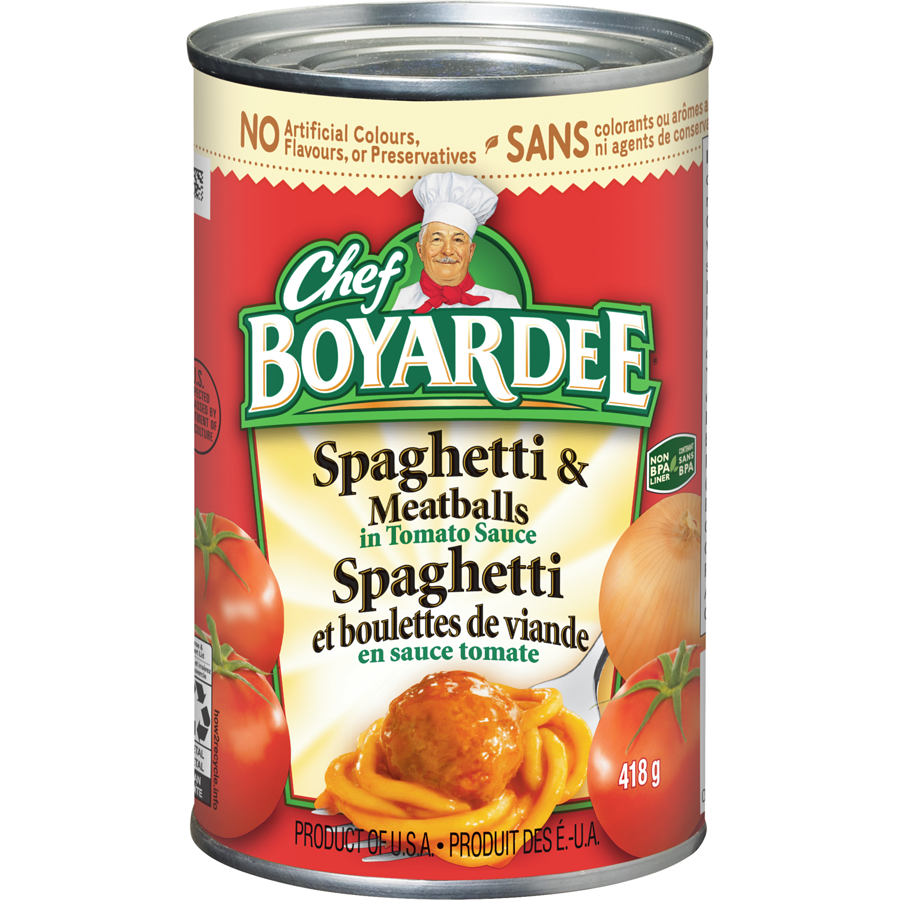BOYARDEE SPAGHETTI BOULETTES VIANDE 425GR