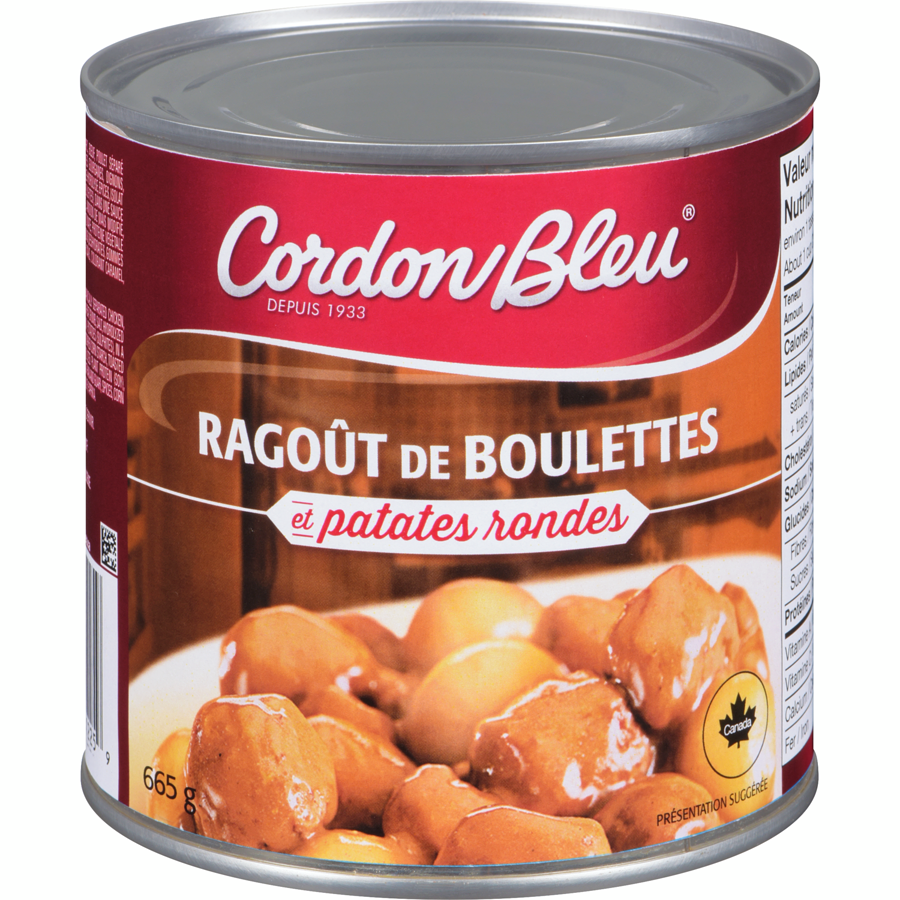 CORDON BLEU RAGOUT BOULETTES PATATES 665GR