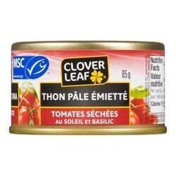 CLOVER LEAF THON PALE EMIETTE TOMATES SECHEES 85GR