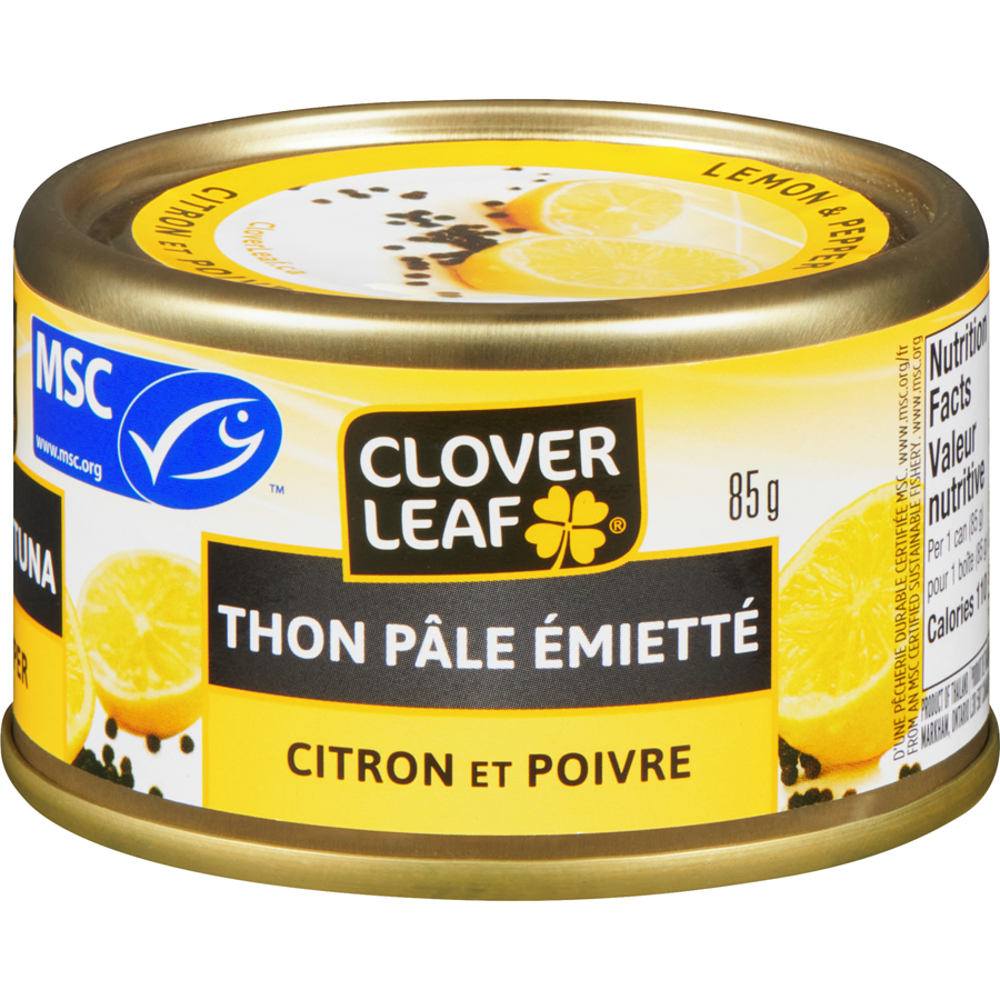 CLOVER LEAF THON PALE EMIETTE CITRON POIVRE 85GR