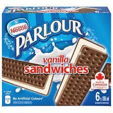 NESTLÉ Sandwich de crème glacée à la vanille, Parlour 6X100 mL