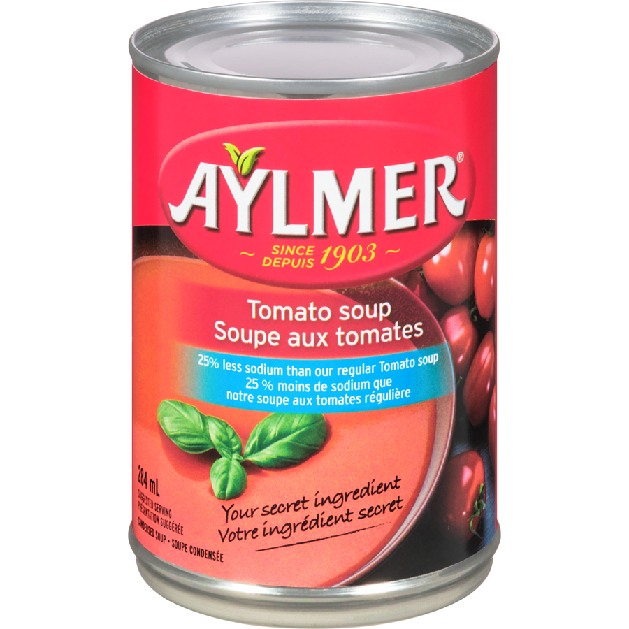 AYLMER SOUPE TOMATES 25% MOINS SODIUM 284 ML