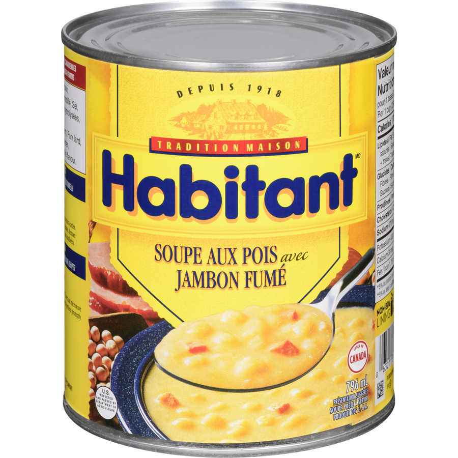 HABITANT SOUPE AUX POIS ET JAMBON FUME 796ML