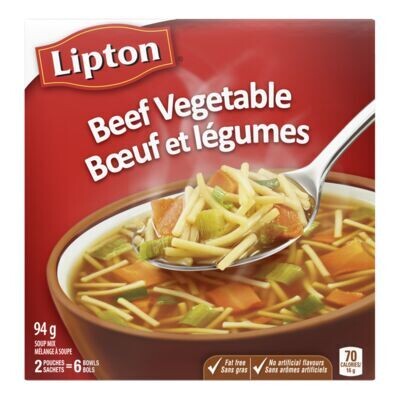 LIPTON MELANGE A SOUPE BOEUF ET LEGUMES 2UN 94GR