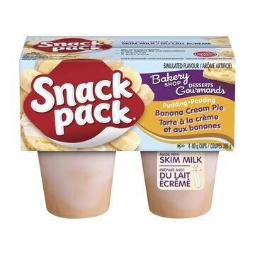 SNACK PACK Coupes de pouding creme banane 4x99 g