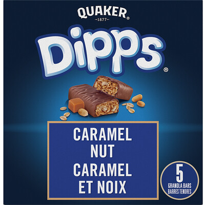 QUAKER BARRES DIPPS CARAMEL ET NOIX 156 G