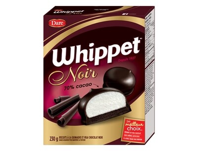 DARE Biscuits à la guimauve enrobés de chocolat noir, Whippet 230 g