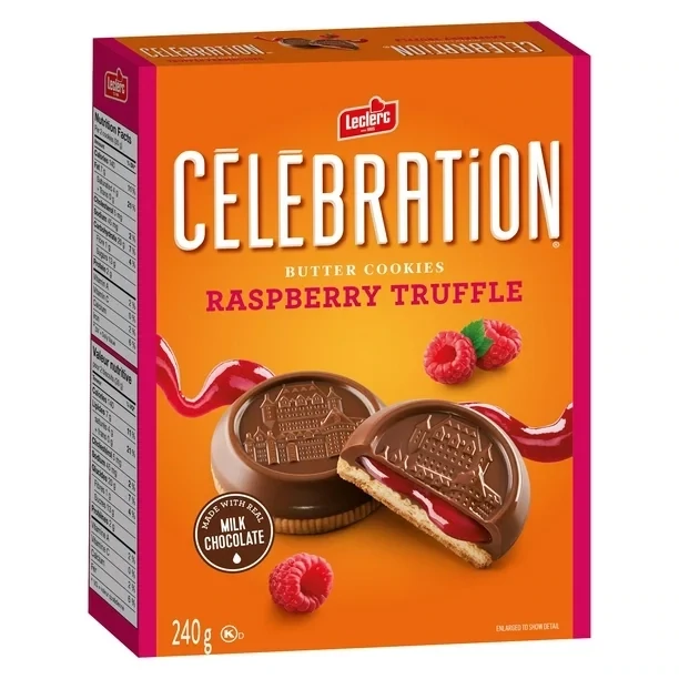LECLERC CELEBRATION BISCUIT TRUFFE FRAMBOISE 240 G