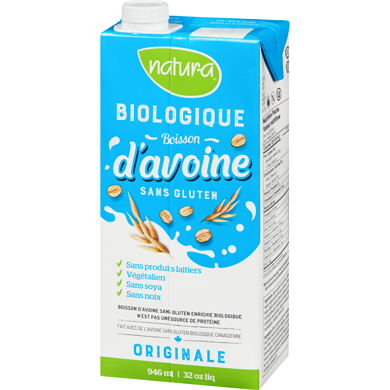 NATUR-A Boisson à l&#39;avoine sans gluten enrichie ORIGINAL non sucré 946 ML