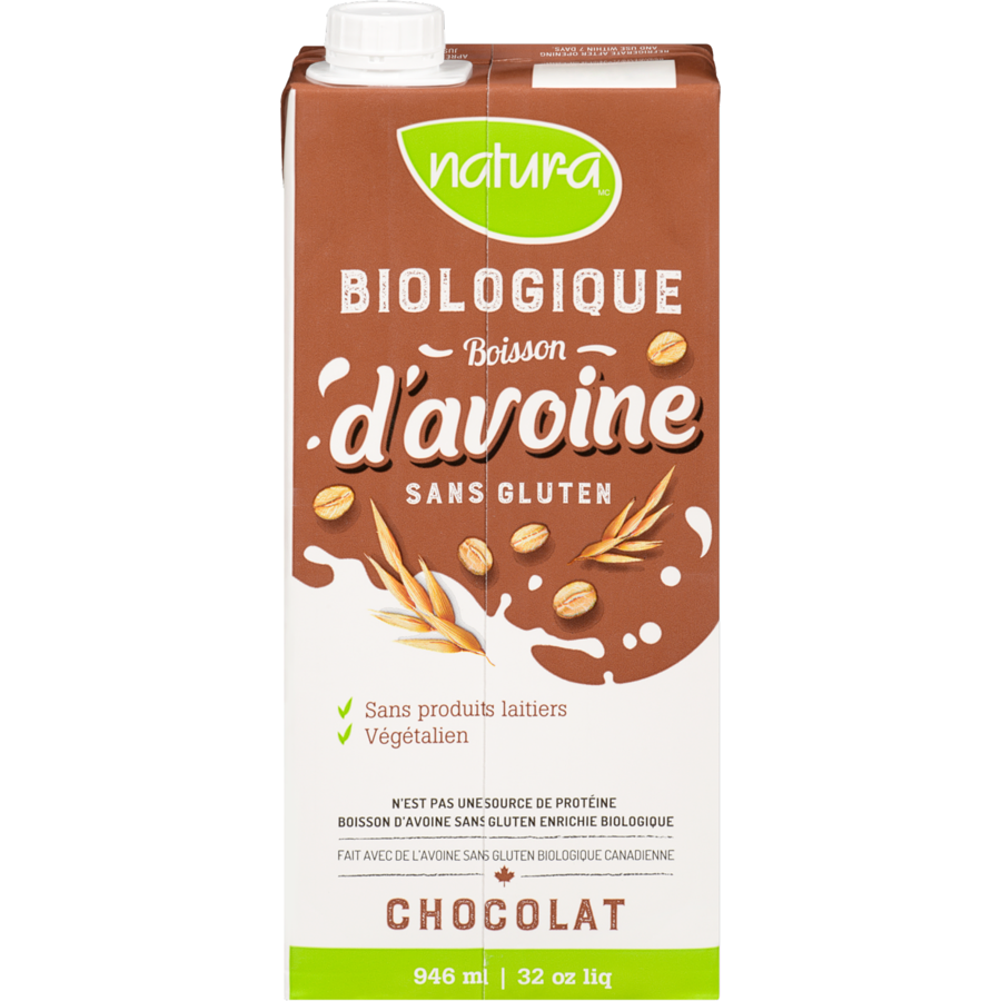 NATUR-A Boisson à l&#39;avoine sans gluten enrichie CHOCLOAT non sucré 946 ML