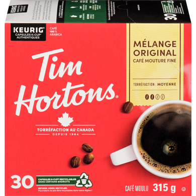 Tim Hortons Dosettes K-Cup® de café mélange Original, Keurig 30 un
