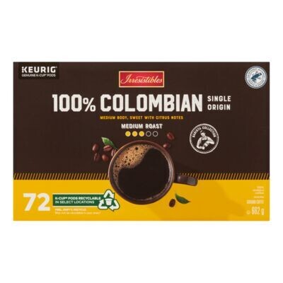 IRRESISTIBLES CAFE KEURIG COLOMBIEN MOYEN 72 UN