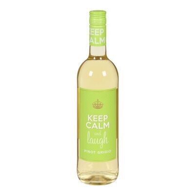 KEEP CALM &amp; LAUGH VIN BLANC PINOT GRIGIO 750 ML