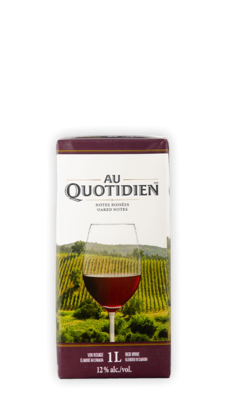Au Quotidien boisées vin rouge 12% ALC 1L