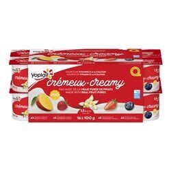 YOPLAIT YOGOURT CREMEUX DUO ASSORTIMENT FRUITS DES CHAMPS 16X100 GR