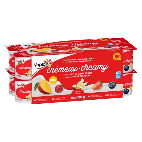 YOPLAIT YOGOURT CREMEUX DUO VANILLE + SAVEUR 16X100 GR