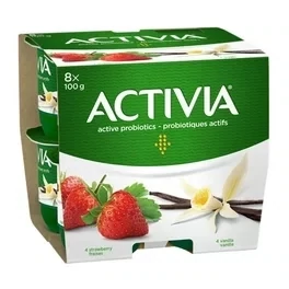DANONE ACTIVIA YOGOURT VANILLE FRAISE 8X100 GR