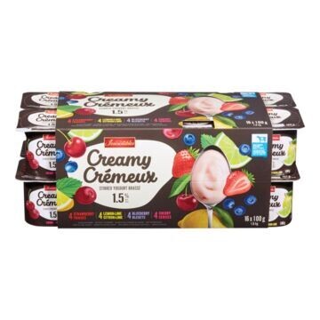 IRRESISTIBLES YOGOURT CREMEUX FRAISE CERISE BLEUET CITRON 16X100 GR