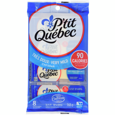 P&#39;TIT QUEBEC FROMAGE CHEDDAR BLANC 8X12 GR