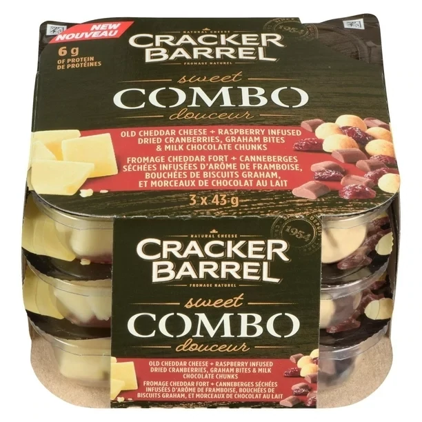 CRACKER BARREL FROMAGE COMBO CHEDDAR FORT NOIX CAJOU 3X43 GR