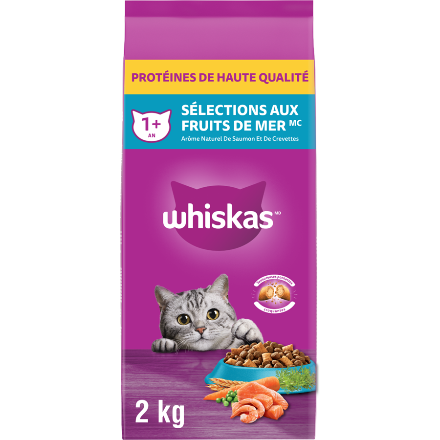 WHISKAS NOURRITURE CHAT FRUITS DE MER 2 KG