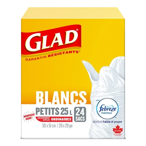 GLAD SAC INTERIEUR BLANC 51 CM X 53 CM 24UN