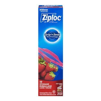 ZIPLOC SAC EMBALLAGE GRAND FACILE A OUVRIR 19 UN