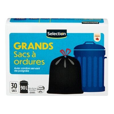 SELECTION SAC EXTERIEUR NOIR 90L 30UN