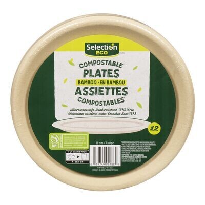 SELECTION ASSIETTE BAMBOU ECO 7 POUCES 12UN