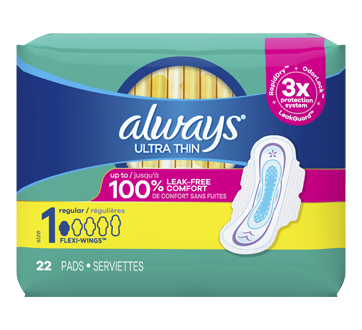 ALWAYS SERVIETTE ULTRA MINCE REGULIER AILES 22 UNITES