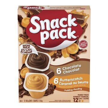 SNACK PACK POUDING CHOCOLAT ET CARAMEL FAMILIALE 12