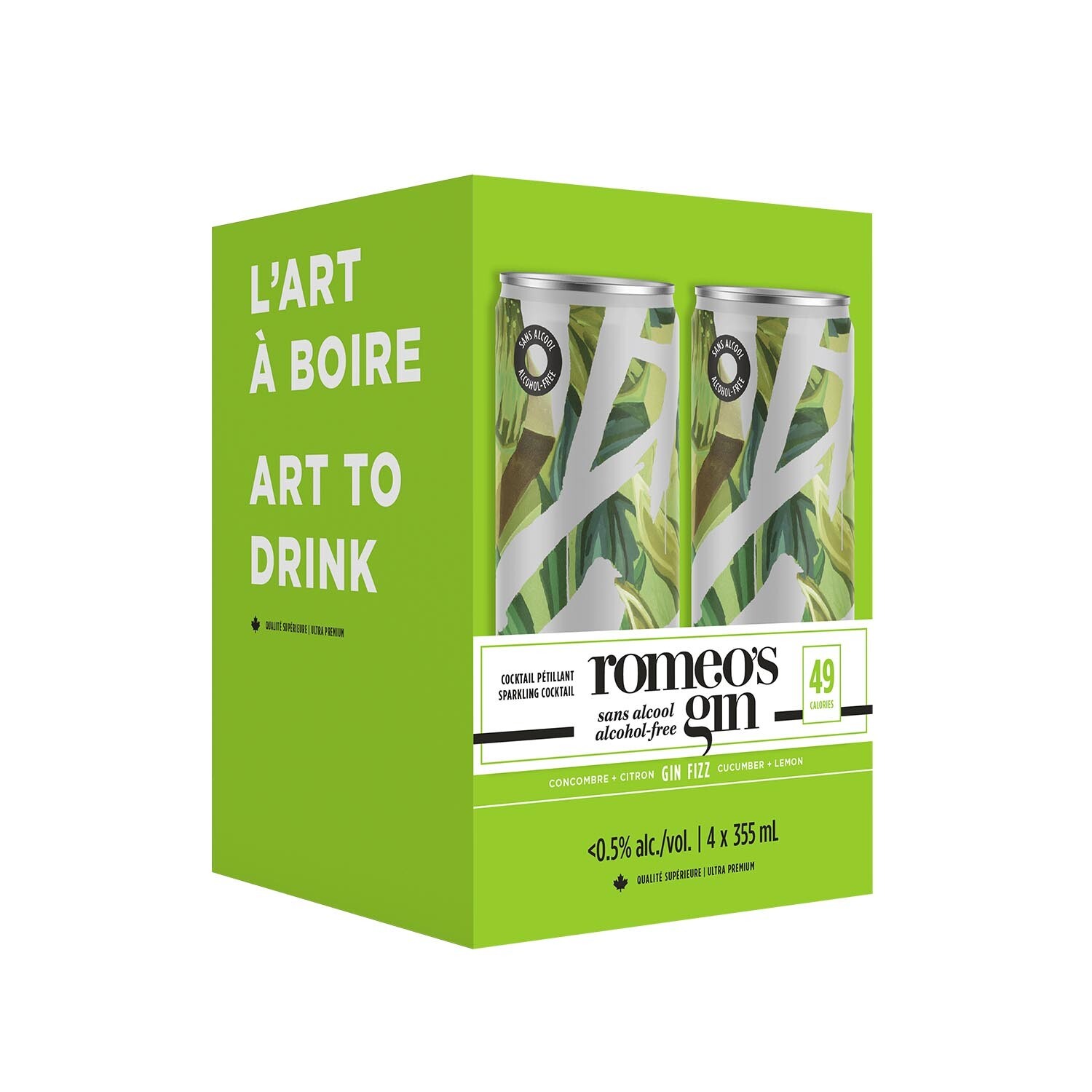 ROMEO&#39;S BOISSON SANS ALCOOL GIN FIZZ 4X355ML