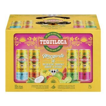 TEQUILOCA BOISSON ALCOOLISEE MARGARITA TROPICAL MANGUE 12X355ML