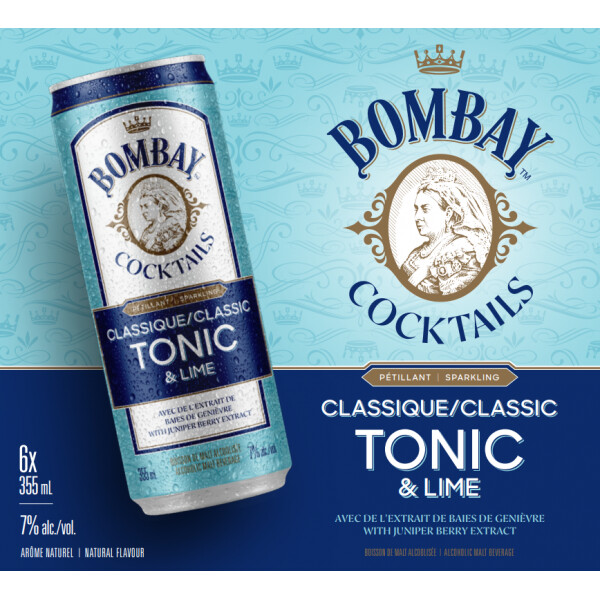 BOMBAY COCKTAILS PETILLANT TONIC LIME 6X355 ML