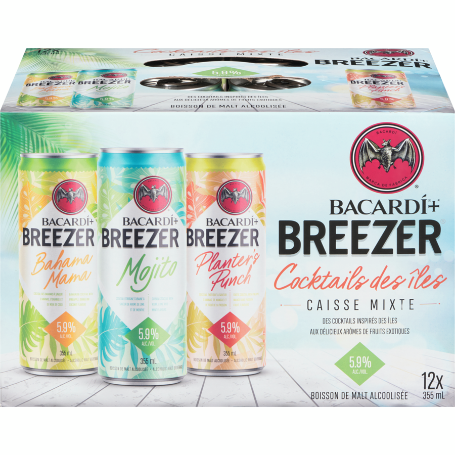 BREEZER BOISSON ALCOOLISEE COCKTAILS DES ILES 12X355ML
