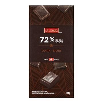 IRRESISTIBLES CHOCOLAT NOIR 72 % SUISSE 100 GR