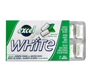 EXCEL GOMME WHITE MENTHE VERTE 12 UN