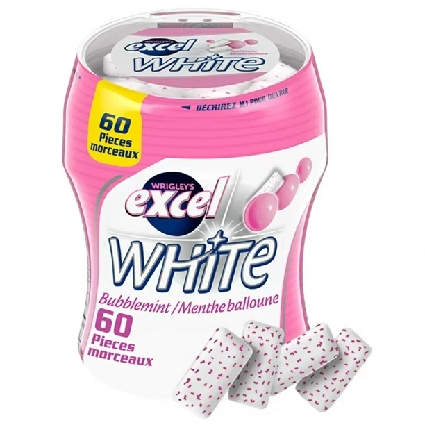 EXCEL GOMME WHITE MENTHE BALLOUNE BOUTEILLE 60 UN