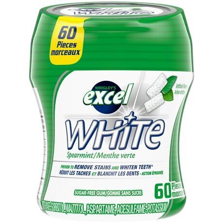 EXCEL GOMME WHITE MENTHE VERTE BOUTEILLE 60 UN