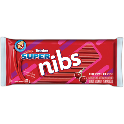 TWIZZLERS REGLISSE SUPER NIBS CERISE 400 GR