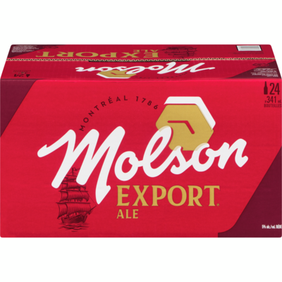 MOLSON Bière blonde 5% d&#39;alcool de type Ale, Export 24X341 ML - BOUTEILLES