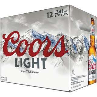 COORS LIGHT 12 BOUTEILLES 341 ML