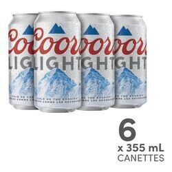 COORS LIGHT 6 CANETTES 355 ML