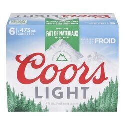 COORS LIGHT 6 CANETTES 473 ML