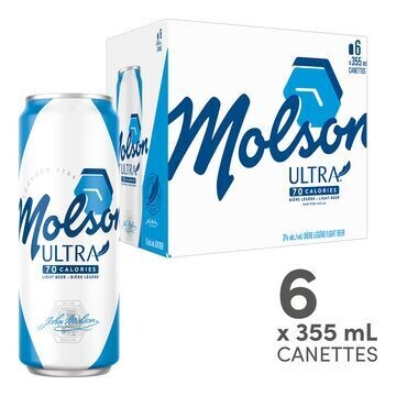 MOLSON ULTRA 6 CANETTES 355 ML