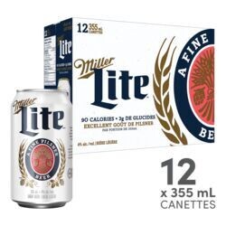 MILLER LITE 12 CANETTES 355 ML